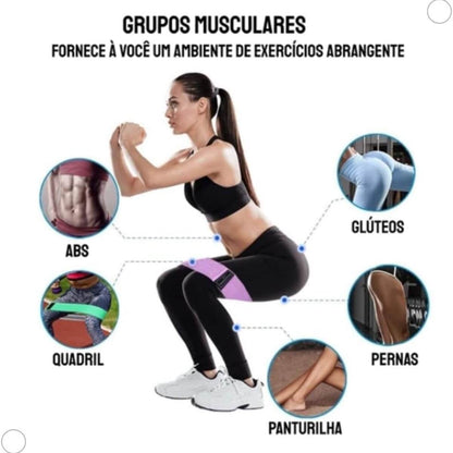Kit 3 Faixas Elásticas De Exercício