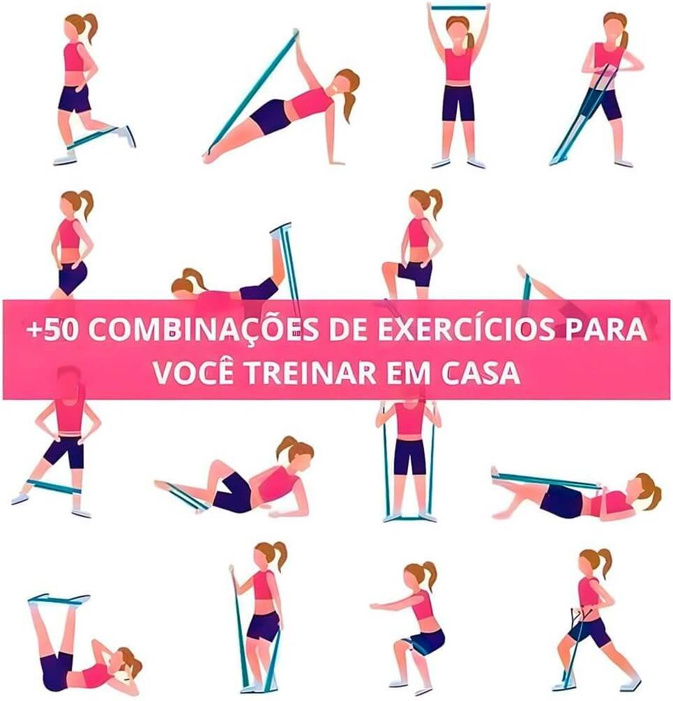 kit 5 Faixas Elástica de Resistência