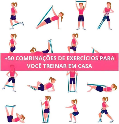 kit 5 Faixas Elástica de Resistência