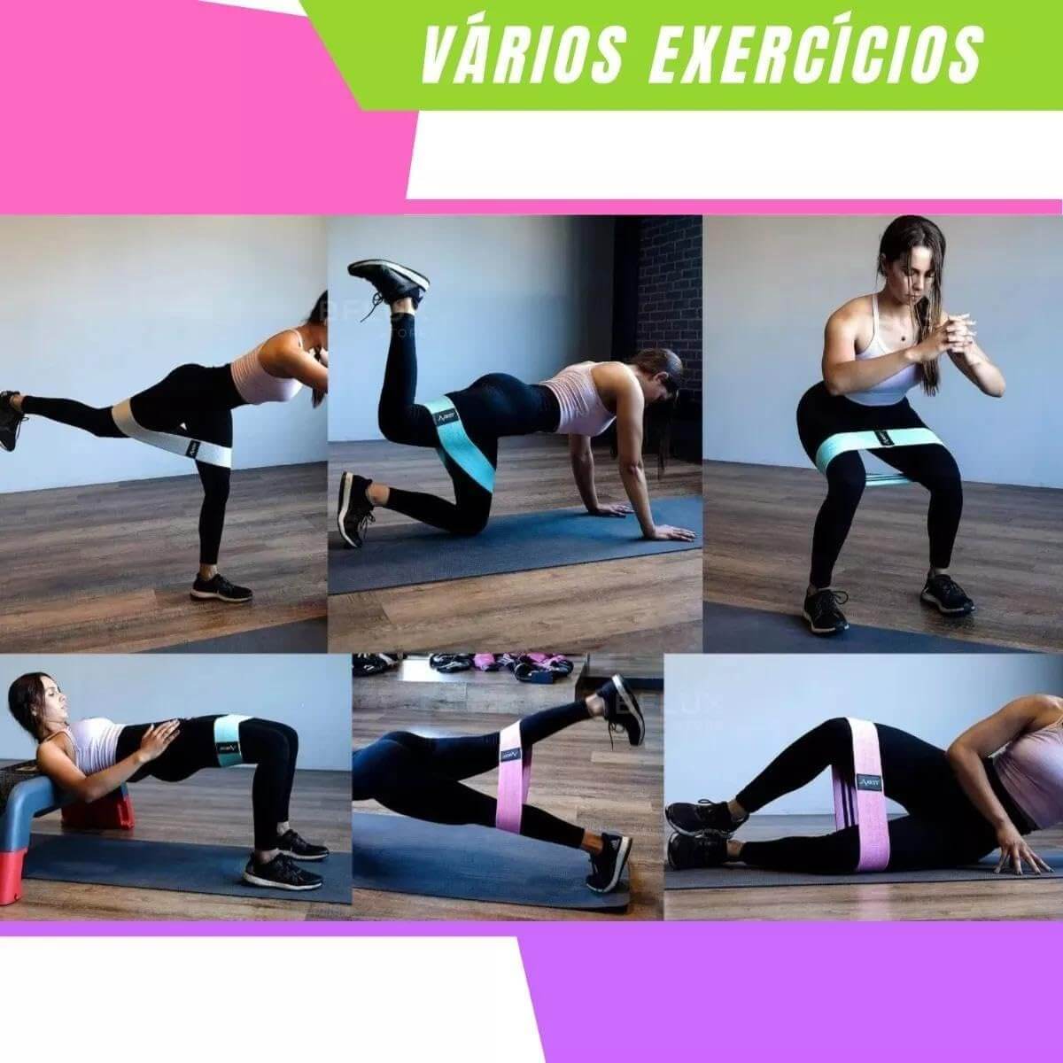 Kit 3 Faixas Elásticas De Exercício
